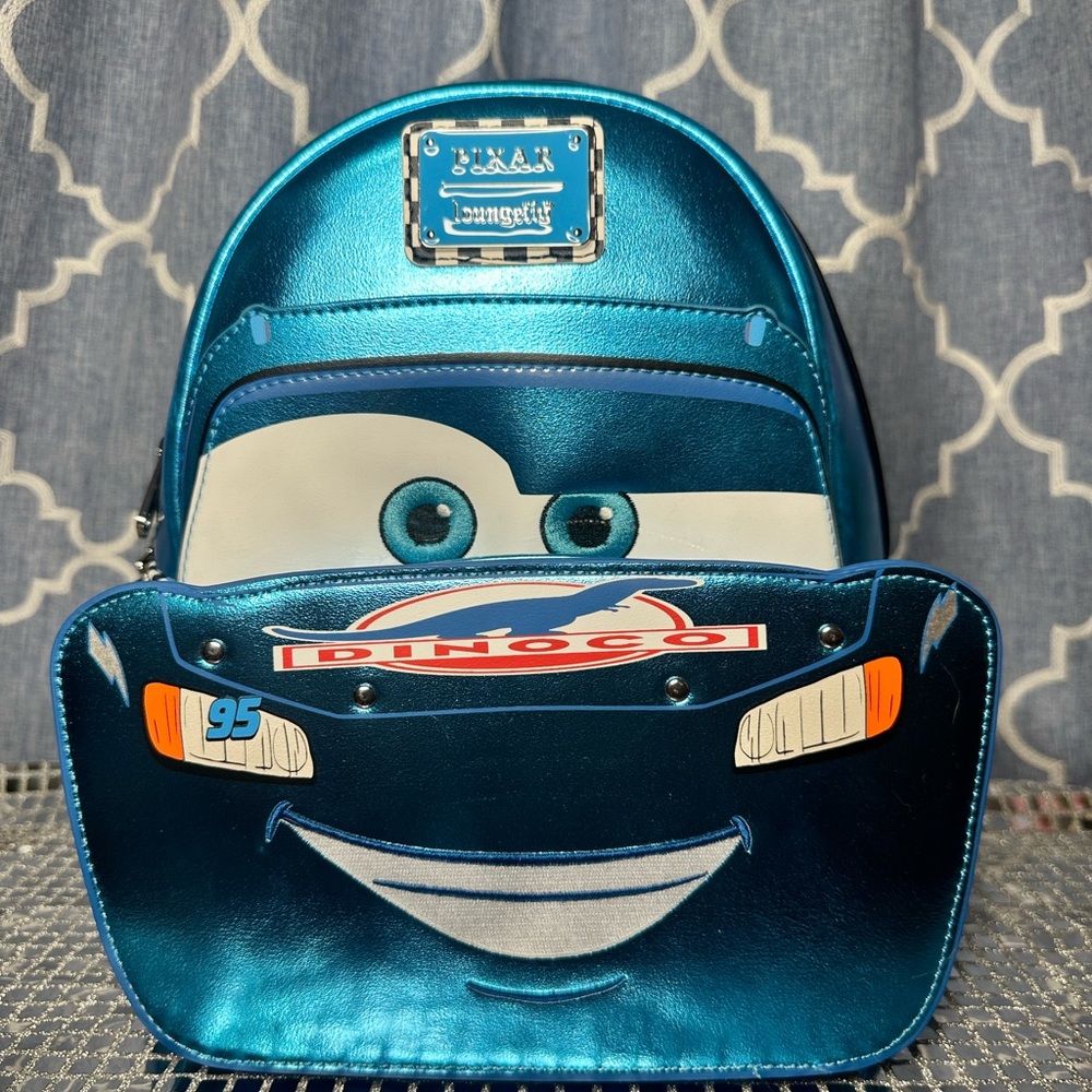 💙 Cars Dinoco Blue 🚙 Grotto Exclusive Disney Pixar Cars LOUNGEFLY backpack 💙
